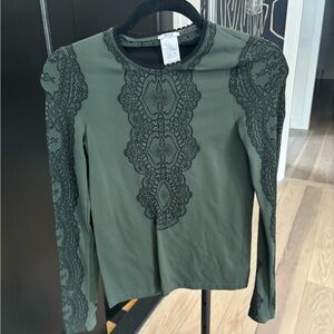 Elegant Green Lace Detail Top
